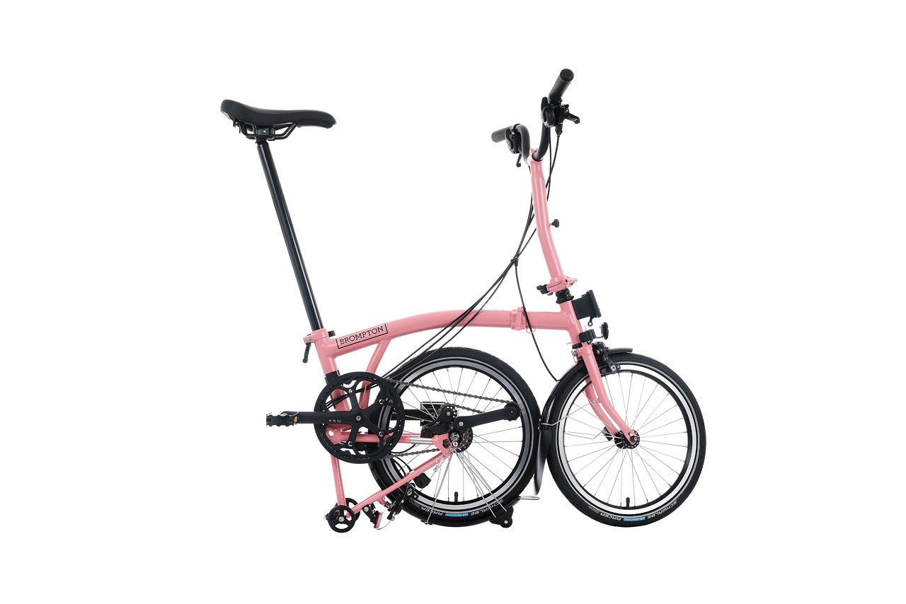 Brompton C Line 12 Speed Mid Rise Bar 2025 Folding Bike Pink