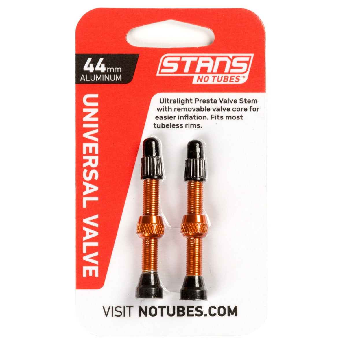 Stan's No Tubes Alloy Presta Valves - Orange