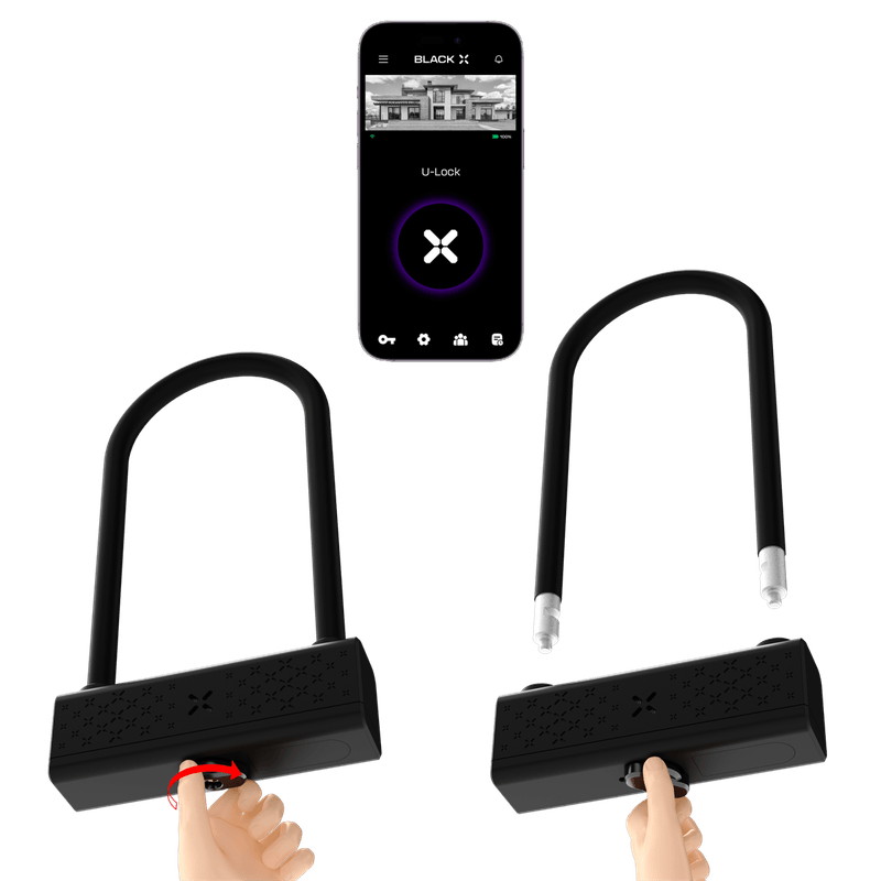 Black X Titan Rock Solid Smart U-Lock Diamond Sold Secure Rating