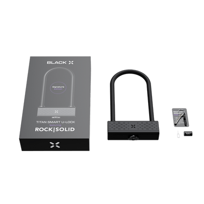 Black X Titan Rock Solid Smart U-Lock Diamond Sold Secure Rating