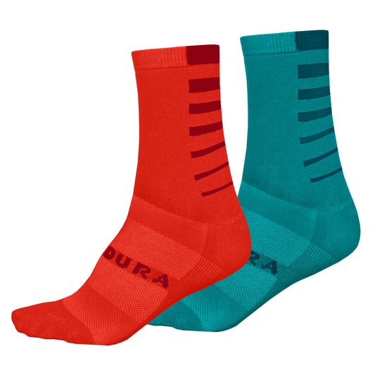 Endura Women's Coolmax Stripe Socks Twin Pack