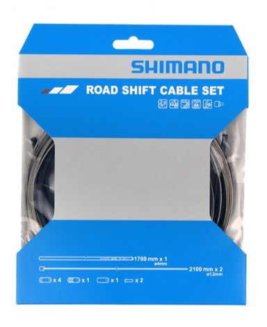 Shimano Road Shift Cable Set With 2 Stainless Steel Inner Wire